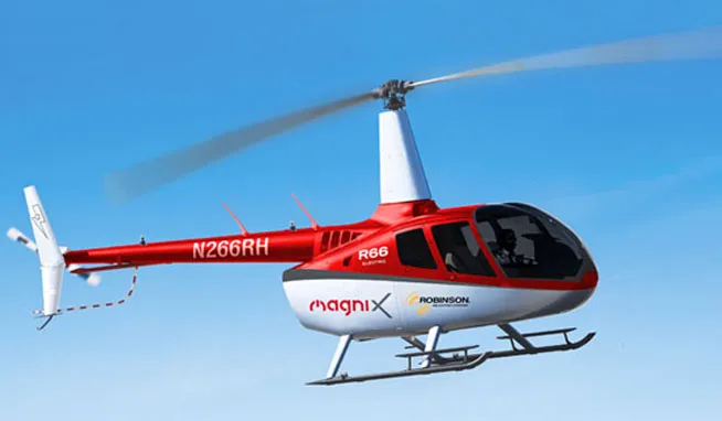 Robinson Helicopter Teams with magniX to Develop All-Electric R66